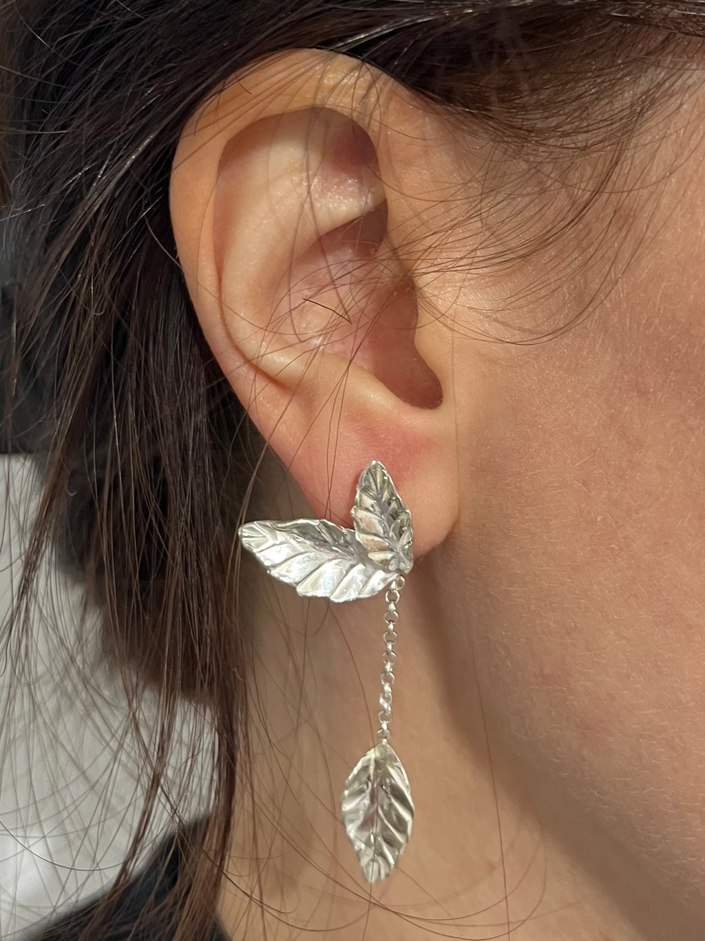 Pendientes Flora Plata