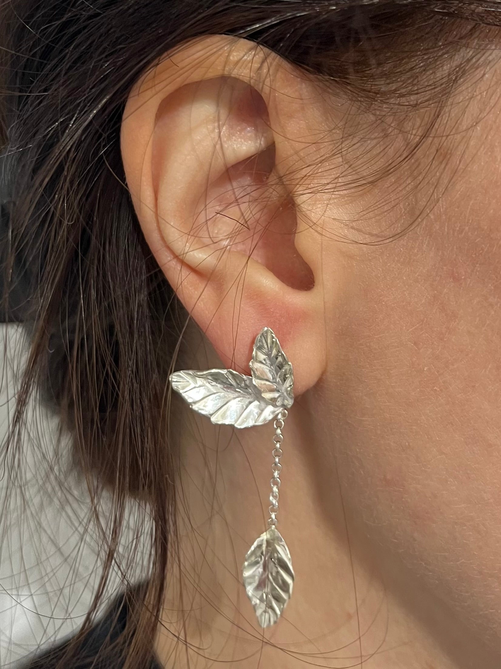 Pendientes Flora Plata