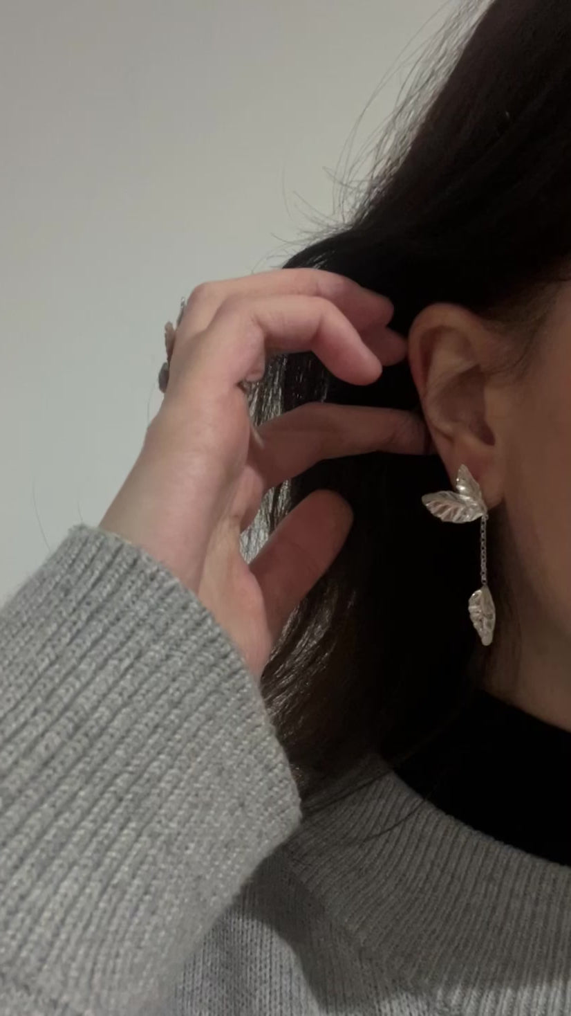 Pendientes Flora Plata